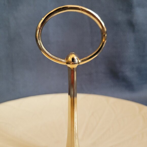 Vtg LENOX 1-Tier Fruit Server Tray Ivory Porcelain Plate Stand Centerpiece 10" - Picture 3 of 8